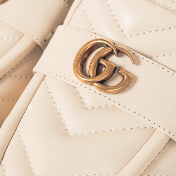 Gucci Marmont Cream GG Matelasse Leather Loafers - Picture 8 of 12
